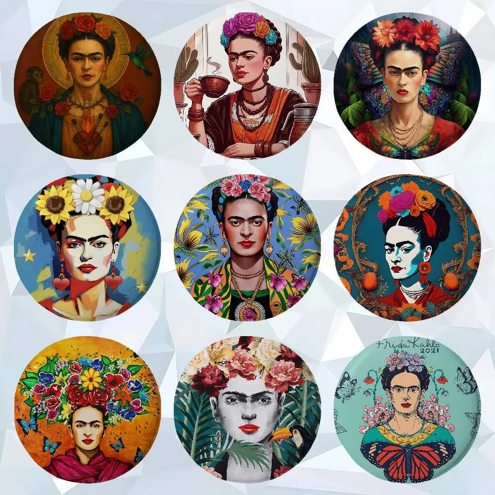 Art F-Frida K-Kahlo Cover Broschen Lustige Meme-Abzeichen Modeschmuck Geschenke