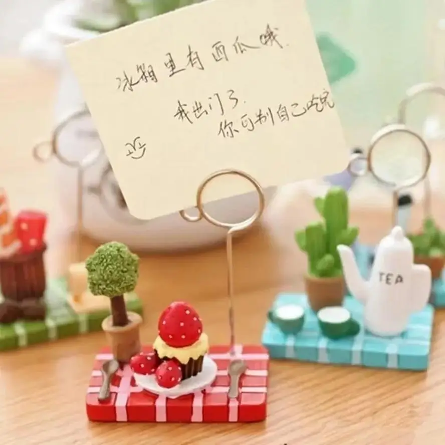 2026 Creative Message Folder Notes Photo Frame Desktop Clip Card Holder Sticky Decor Picture Holder Office Desk Ornament Gift