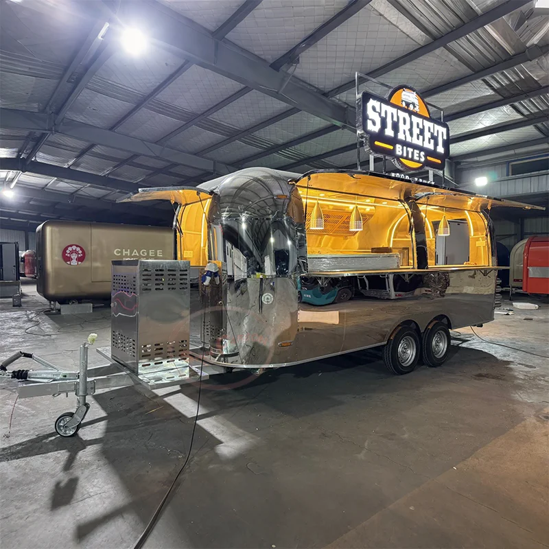 

Stainless Steel Food Trailer Charcuterie Cart Coffee Station Food Trucks Ice Cream Truck Trailer Buy a Food Truck With Hamburger