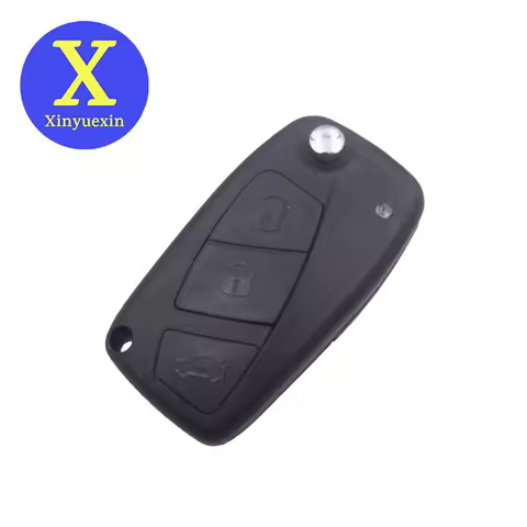 Xinyuexin 3 Buttons Car Key Shell for Fiat 500 Fiorino Panda Idea Punto Stilo Ducato Flip Remote Control Auto Key 433Mhz PCF7946