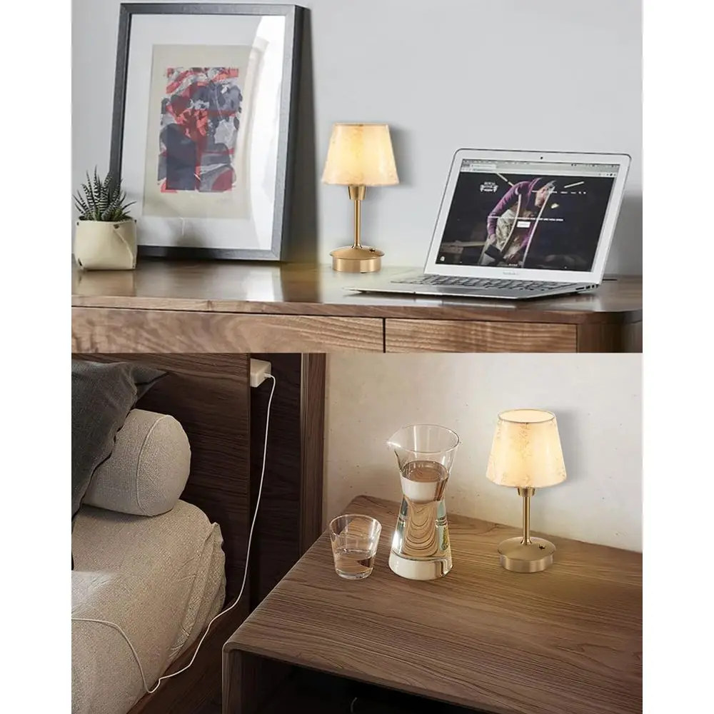 مصابيح طاولة لاسلكية، عبوتان، بطارية 5200 مللي أمبير في الساعة، قابلة للتعتيم باللمس، ضوء ليلي محمول لتناول الطعام، بجانب السرير، للاستخدام الخارجي