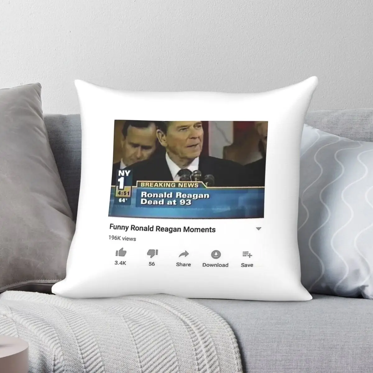 Funny Ronald Reagan Moments Square Pillowcase Polyester Linen Velvet Pattern Zip Decor Pillow Case Bed Cushion Cover