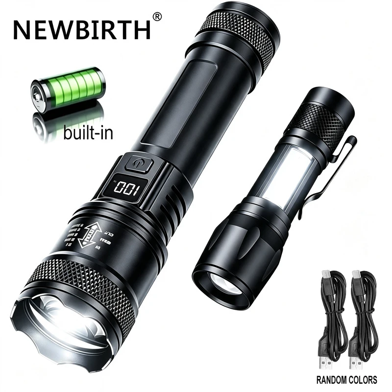 High Strong Power Led Flashlights Tactical Flash Light Torch Ultra Bright Lamp USB Charging Camping Fishing Defensa Lantern