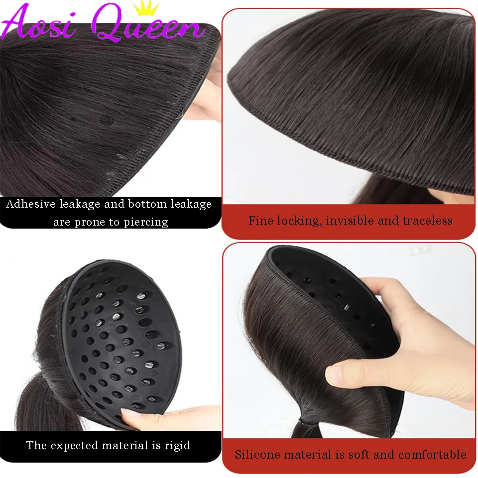 AOSI Synthetic Ball Head Wig Hair Bag Grapefruit Peel Lazy Hair Magic Tool To Increase Hair Volume Fluffy Hair Tie