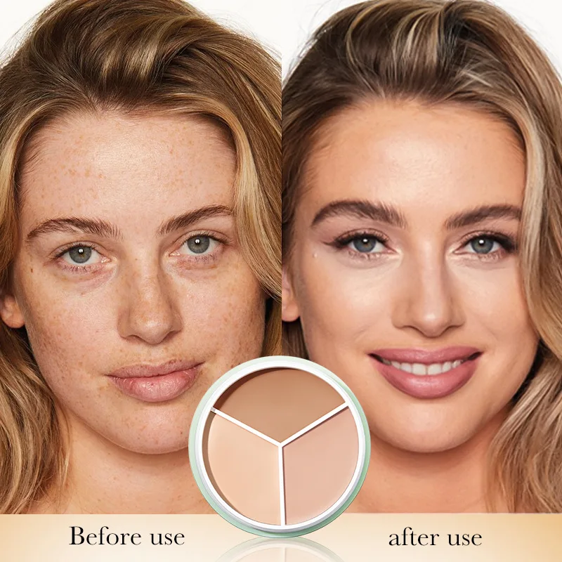 TRI-TONE Color Correcting Concealer - Universal Shade, Brightening & Contouring | TikTok Viral K-Beauty Foundation Stick