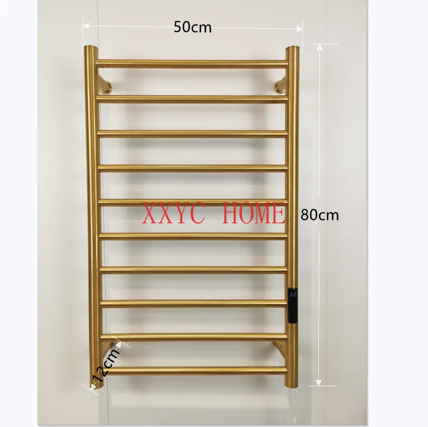 Bathroom equipment 304 stainless steel Wire drawing golden Hidden wiring Heated towel rail Towel rack Towel warmer 9042K