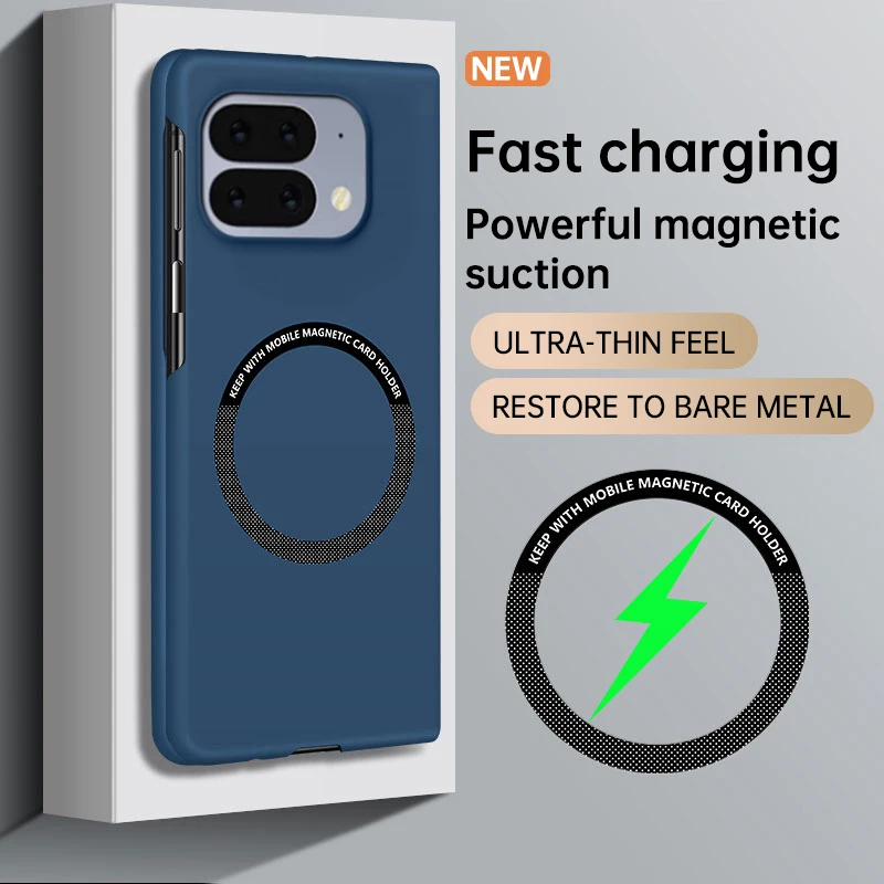 حافظة بلاستيكية مغناطيسية فاخرة غير لامعة بدون إطار لهاتف جوجل بيكسل 10 9 برو غطاء خلفي صلب رفيع للغاية بدون حدود