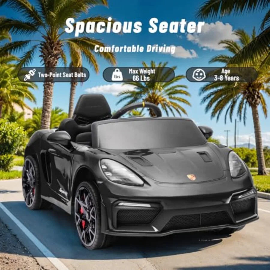 12V 전동차, 정품 라이선스, 어린이용 전동차, 리모컨 포함, 전후방 LED 라이트, 라디오, USB/AUX, 열리는 도어, 서스펜션