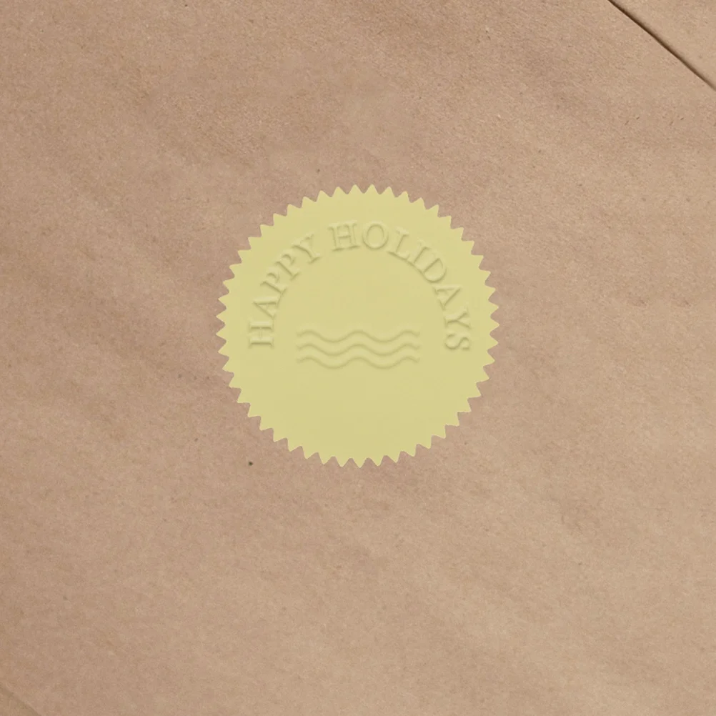 

200Pcs Blank Certificate Stickers Metallic Seals with Serrated Edge for Embossing Official Documents Notary Stamps Office Use