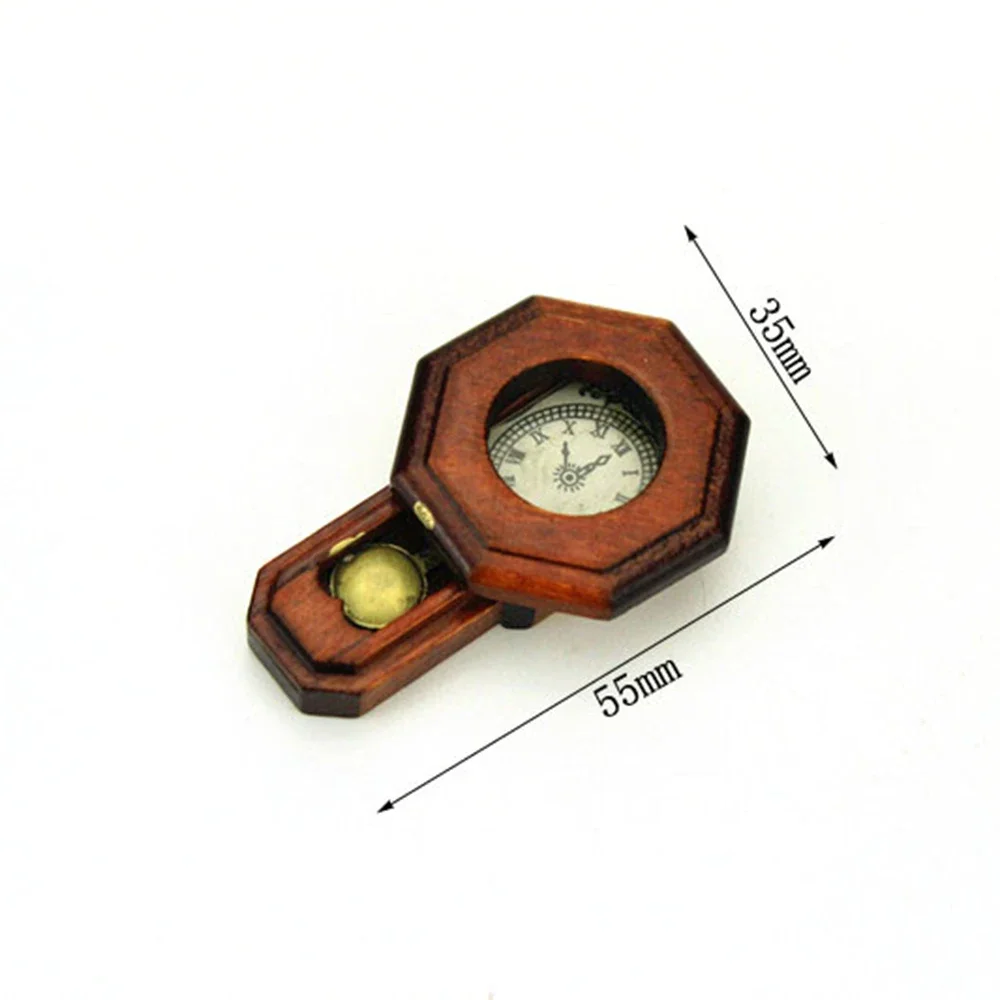 1/12 Dollhouse Miniature Wooden Pendulum Clock  Mini Clock Watch Model Toy for Doll House Accessories Decoration