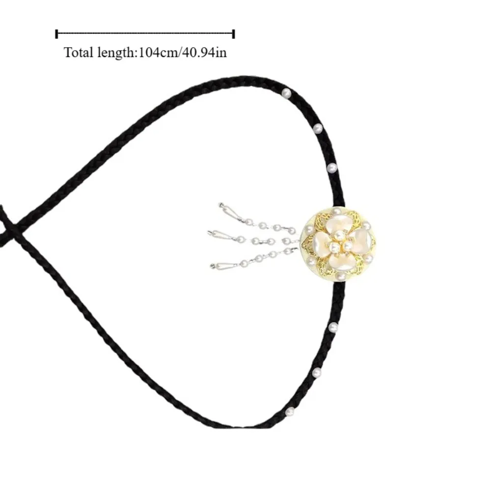 Sweet Flower Hanbok Wig Headdress Tassel Pearl Korea Ethnic Style Hairband Beaded Traditional Stage Dance Hair Hoop Performance