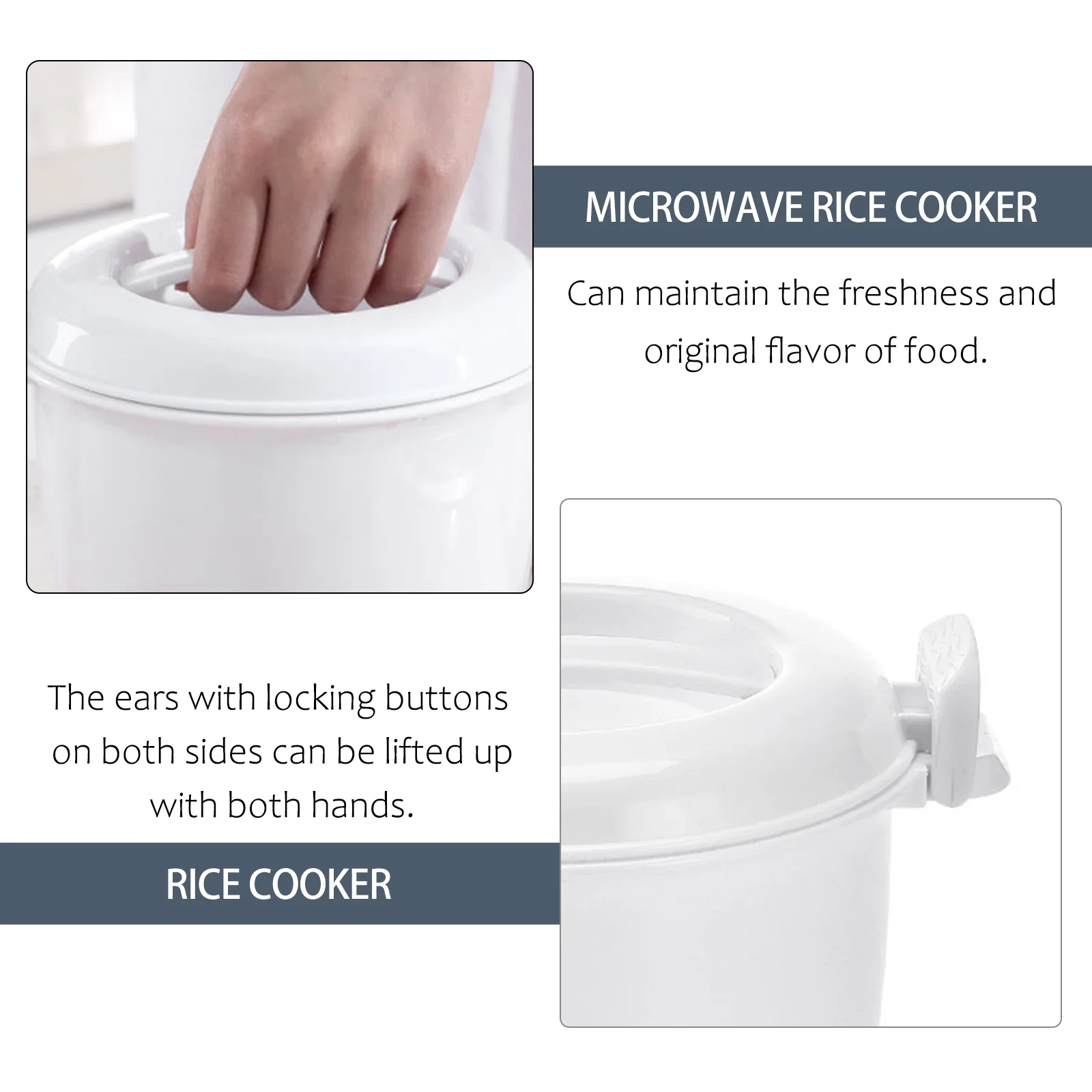 Air Fryer Rice Cooker Microwave Cooking Utensils Lunch Containers Blue Portable Cookware for Oven Travel