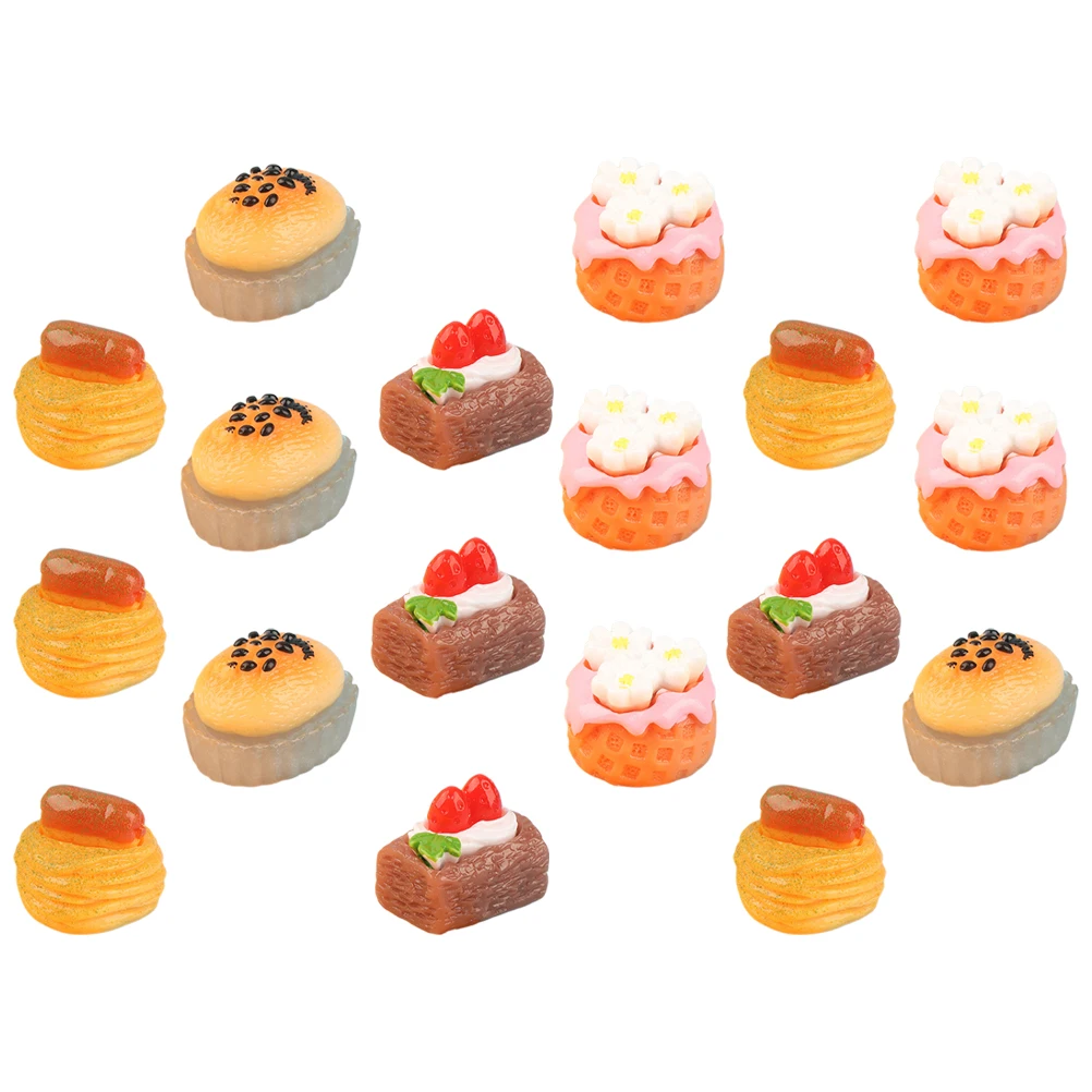 18 pçs simulado fruta bolo em miniatura sobremesa brinquedo adorno modelo adereços tridimensional minúsculo decorado falso
