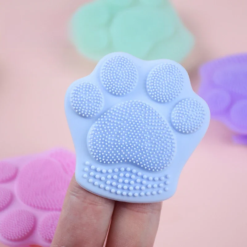 1PC Cat Paw Soft Silicone Facial Brush for Exfoliating Blackheads Deep Cleaning Portable Baby Silicone Hair Brush Makeup Beauty