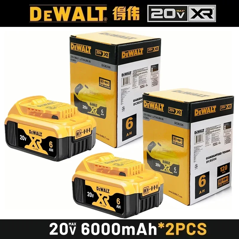 100%Original Dewalt 20V 6000mAh Power Tool Battery DCB206 DCB205 DCB200 DCF887 DCG405 DCD791 DCF922 DCF850 DCD805 tool battery image 3