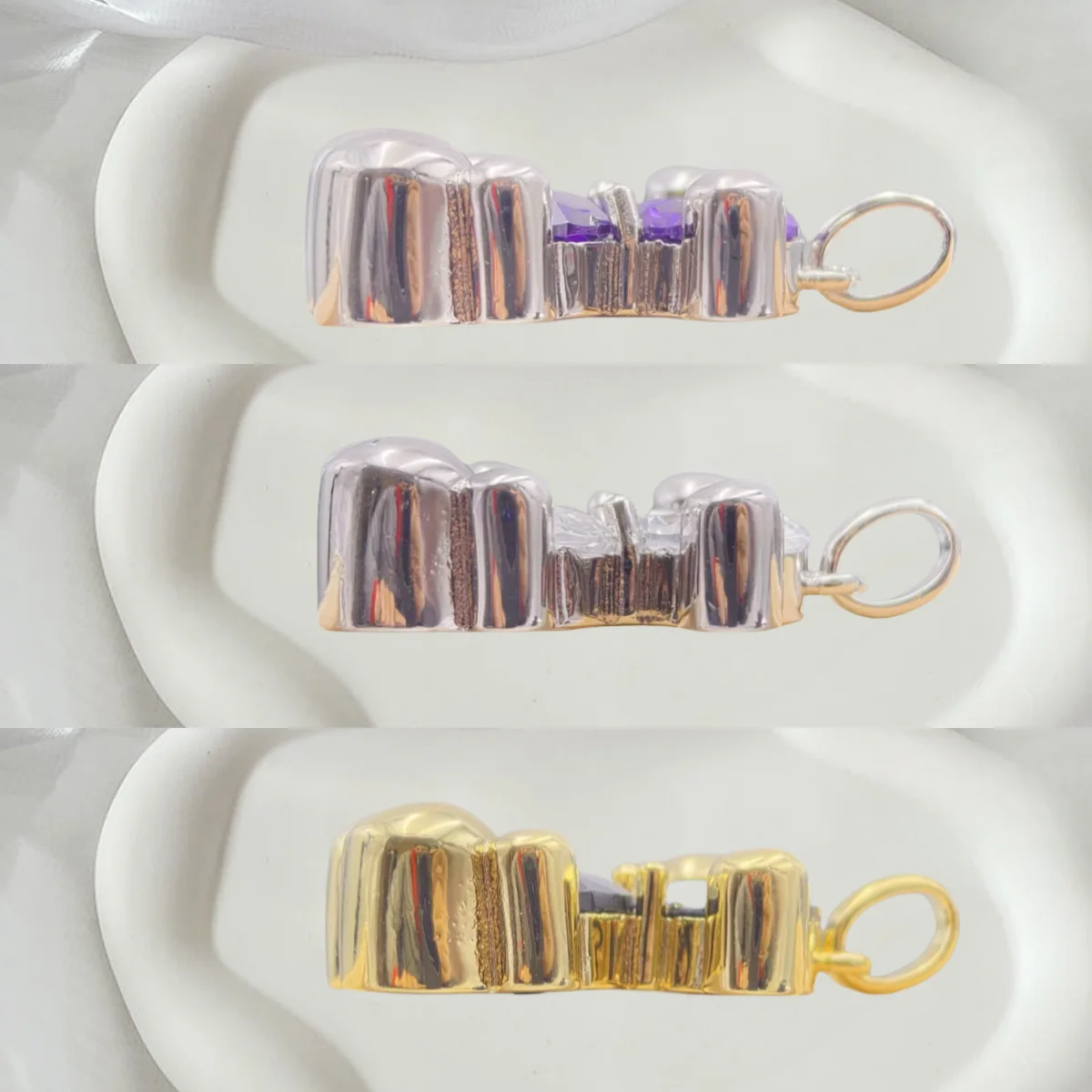 

2025 Spain Original Jewelry 18 Gold-plated Black Agate Zircon Pendant Lavender Crystal Pendant Exquisite Gift