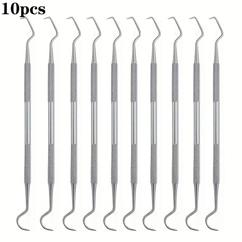 1/3/5/10pcs Double Hook Tooth Dental Explorer Probe Dentist Tool Stainless Steel Dental Tool Teeth Clean Hygiene Explorer Probe