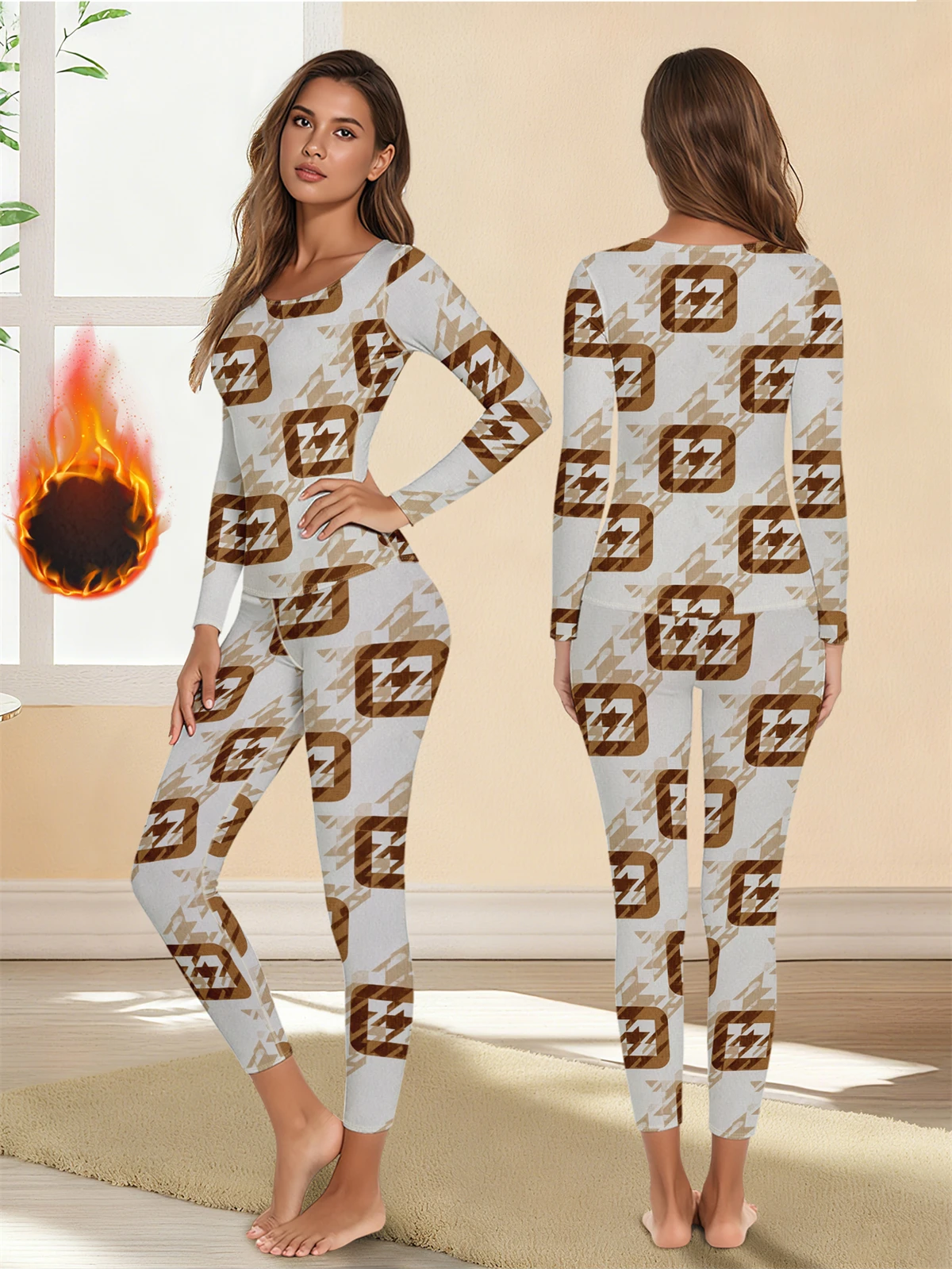 

1 комплект, теплое термобелье, сексуальное женское нижнее белье, длинные кальсоны, женские комплекты в форме, женская термоодежда со средним воротником