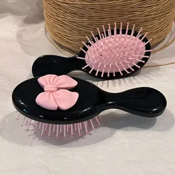 Cute Cartoon Bowknot Handle Comb Scalp Massage Travel Portable Plastic Air Cushion Small Comb Hair Brush Bow Tie Sweet Cute Comb