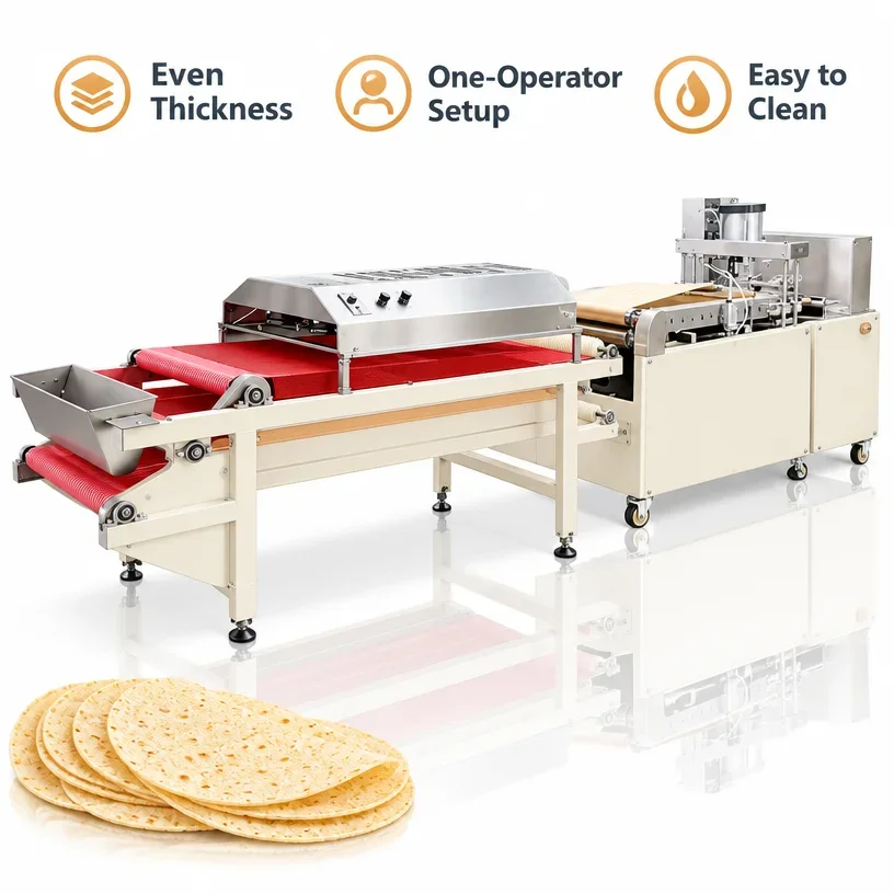 FL Tortilla Making Machine Automatic Flatbread Forming Line for Pita Roti Lavash Chapati Production Custom