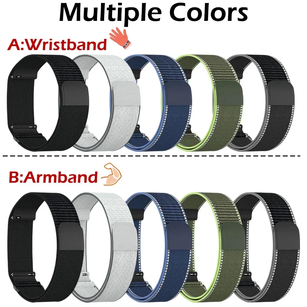 Sport Adjustable Strap for Amazfit Helio Nylon Wristband Armband Lightweight Magic Buckle Replacement Loop for Amazfit Helio