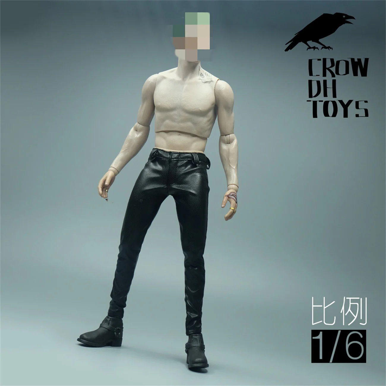 CROW DH TOYS Trendy Tight Leather Pants with Elastic  clothing for 12inch Action Figure Model