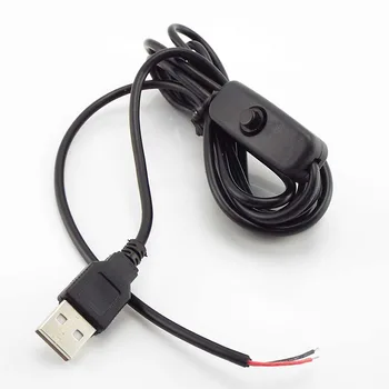 2pin 5V 12V USB uzatma kablosu konnektör güç kontrol kablosu LED cips işık on/off anahtarı elektrik teli için şerit aydınlatma