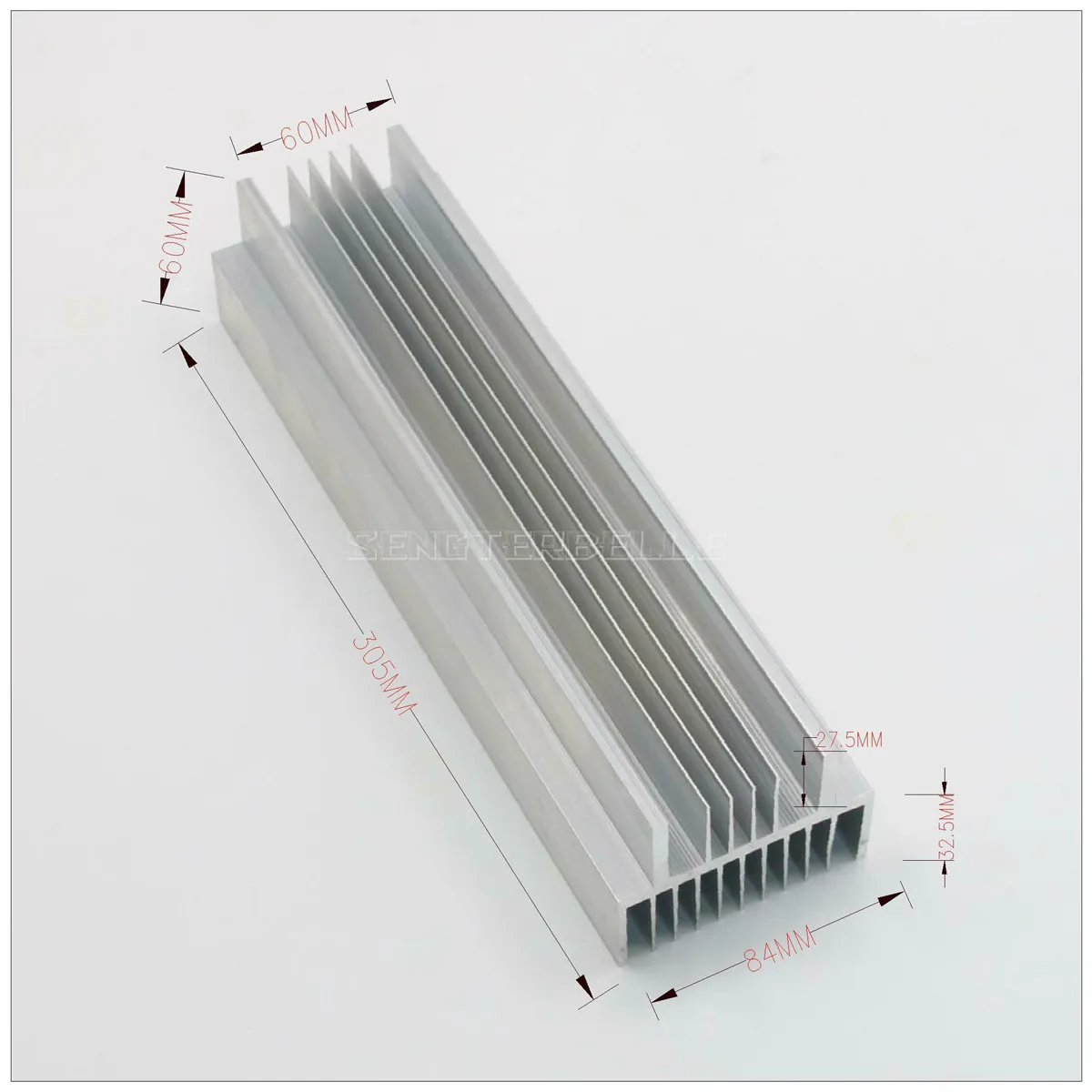1 Buah Radiator Penguat Daya Audio Semua Aluminium 2U Heat Sink 185MM/305MM/400MM Panjang Opsional