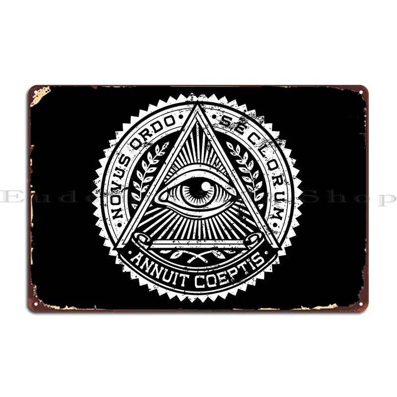 Novus Ordo Seclorum, новый заказ возраста, металлическая табличка, постер с принтом для гостиной, дизайн для вечеринки, настенный жестяной знак, постер на заказ