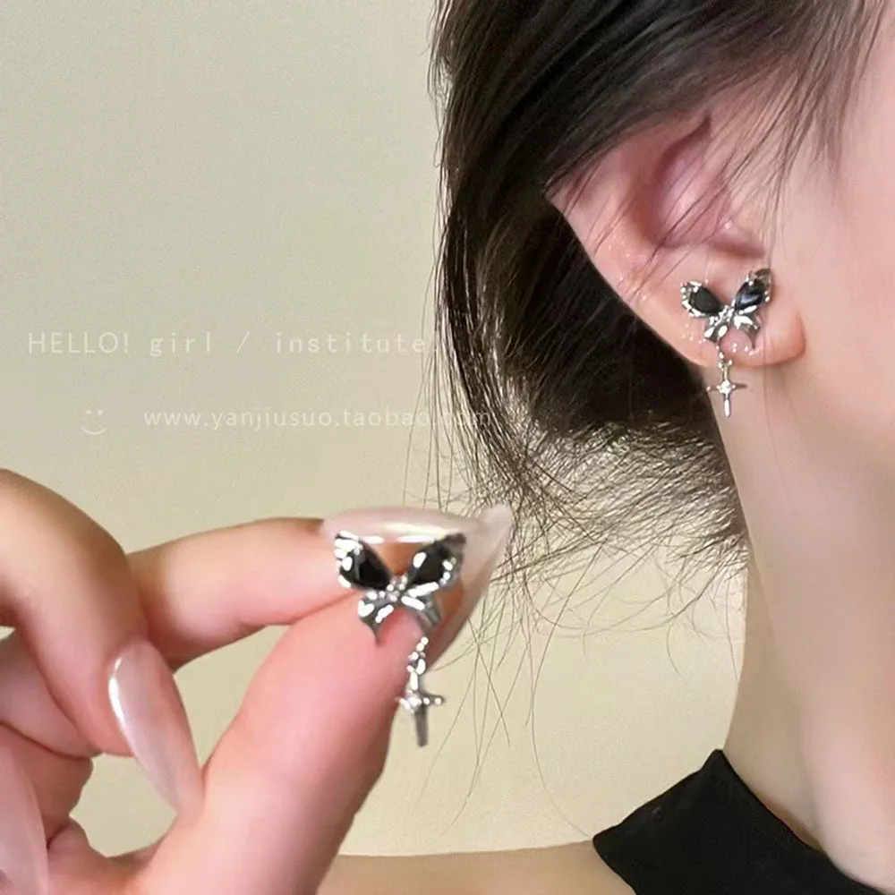 Bow Knot Star Earring Set New Niche Design High End Earrings Creative Earrings Sweet And Cool Earrings Personalized Set image 5