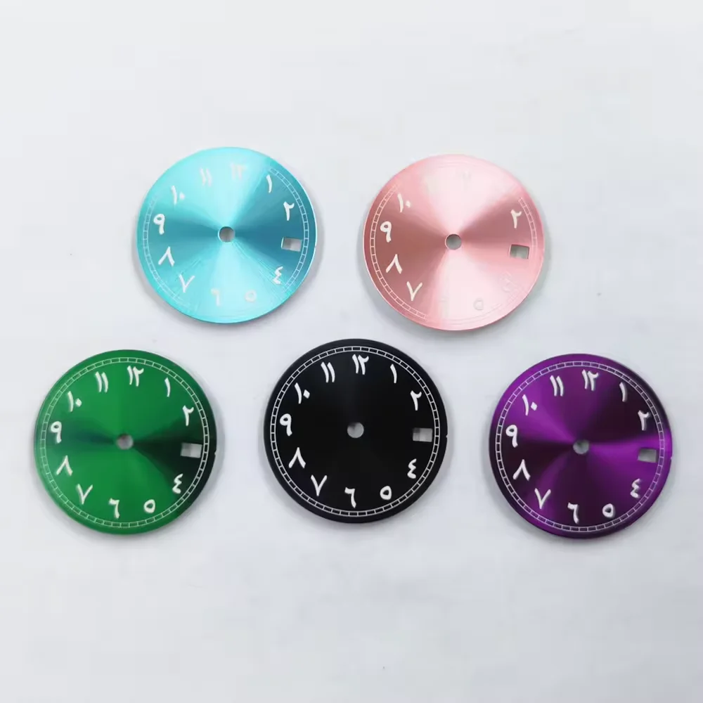 NEITON 29mm Green Luminous Black Blue Green Pink Purple Watch Dial For NH34 NH35 Movement Fit 3 O'Clock Crown 3.8 O'Clock Crown