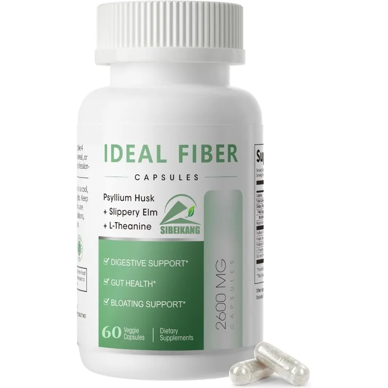 Cápsulas de fibra que contienen polvo de Plantago asiatica y olmo espinoso - apoyo para la defecación, digestión y limpieza intestinal