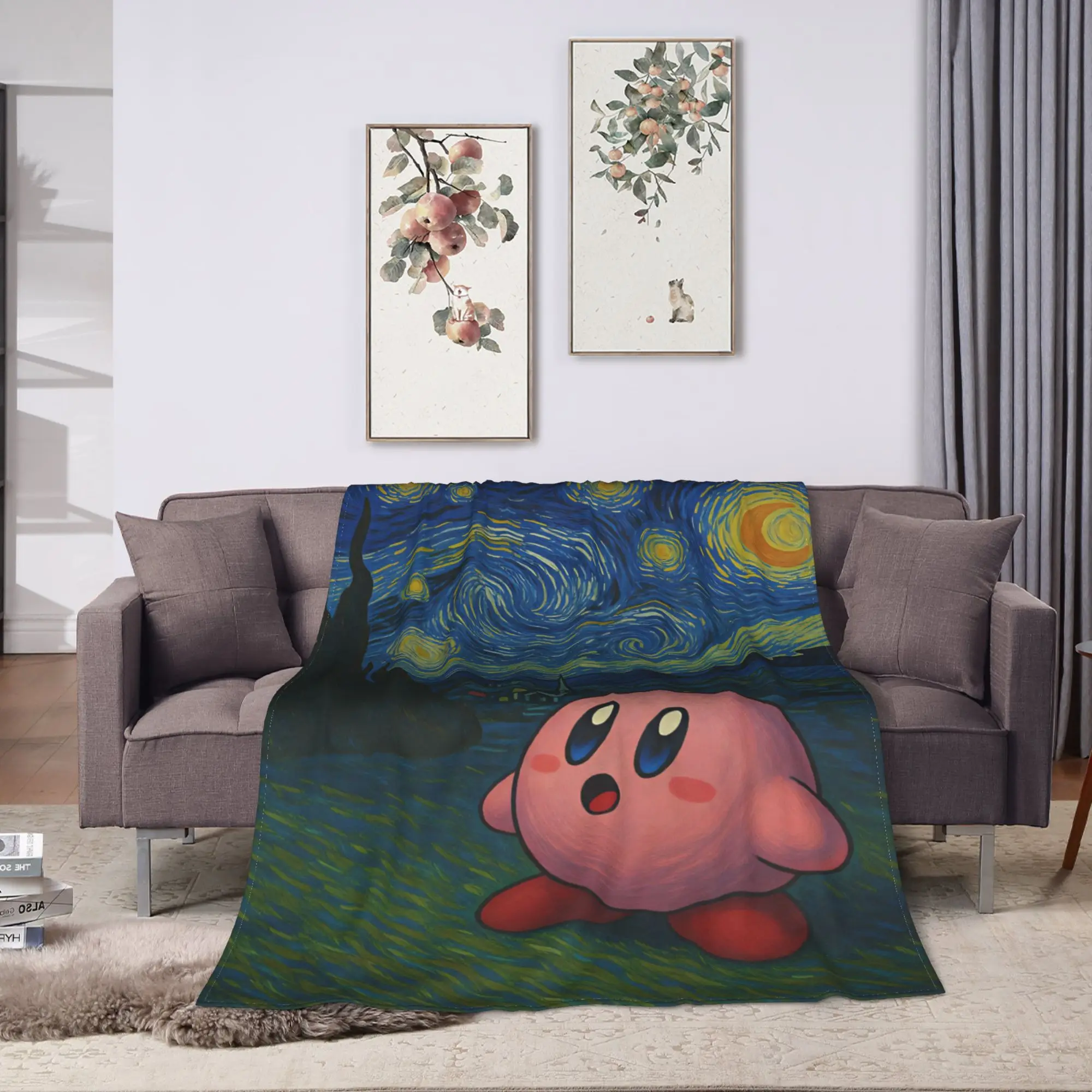 K-Kirbies  Blanket Quality Soft Warm  Bedding Throws Winter Camping Couch Chair Graphic Bedspread