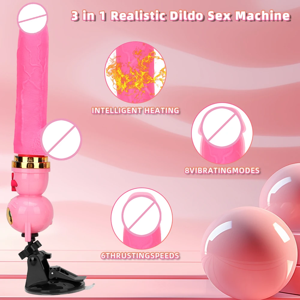 Máquina telescópica automática do sexo do dildo para mulheres, vibrador do pénis, masturbação da vagina, controle remoto, estimulador fêmea do clitóris