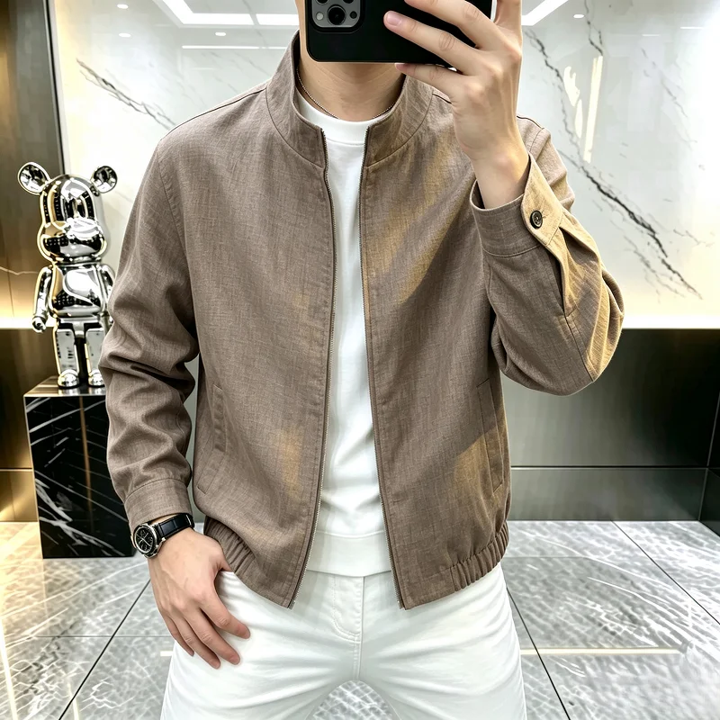 2026 Autumn New Style Men's Fashion Casual Standing Collar Jacket Retro Trendy Casual Multi-Functional Workwear Garment