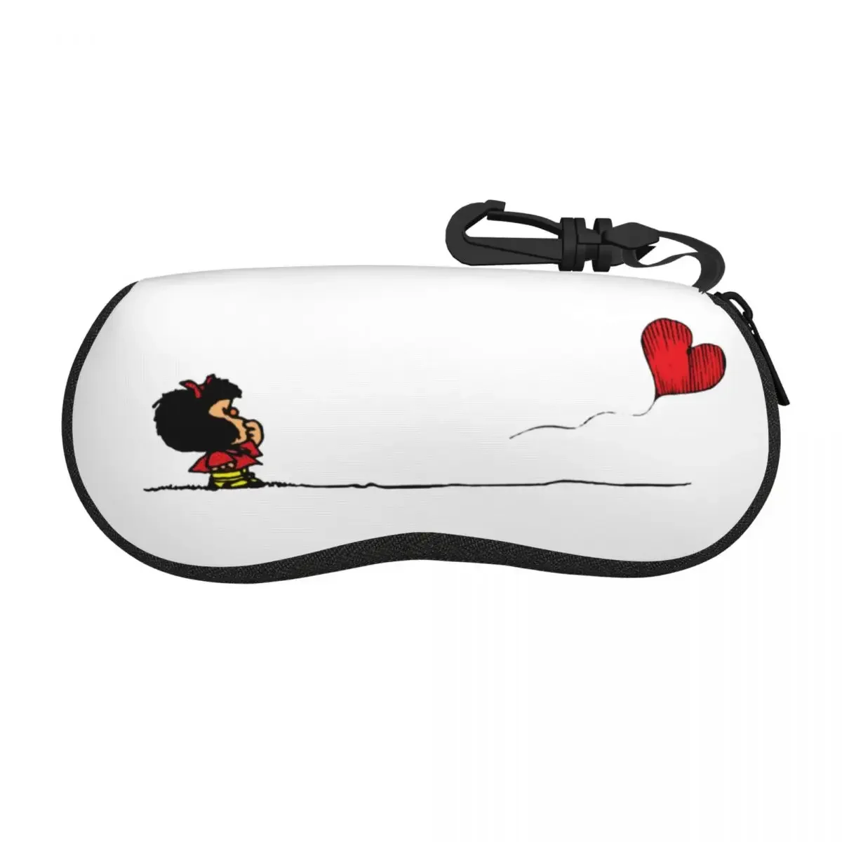 Mafalda Heart Glasses Case Men Women Portable Cartoon Glasses Storage Box Protector Eye Contacts Case