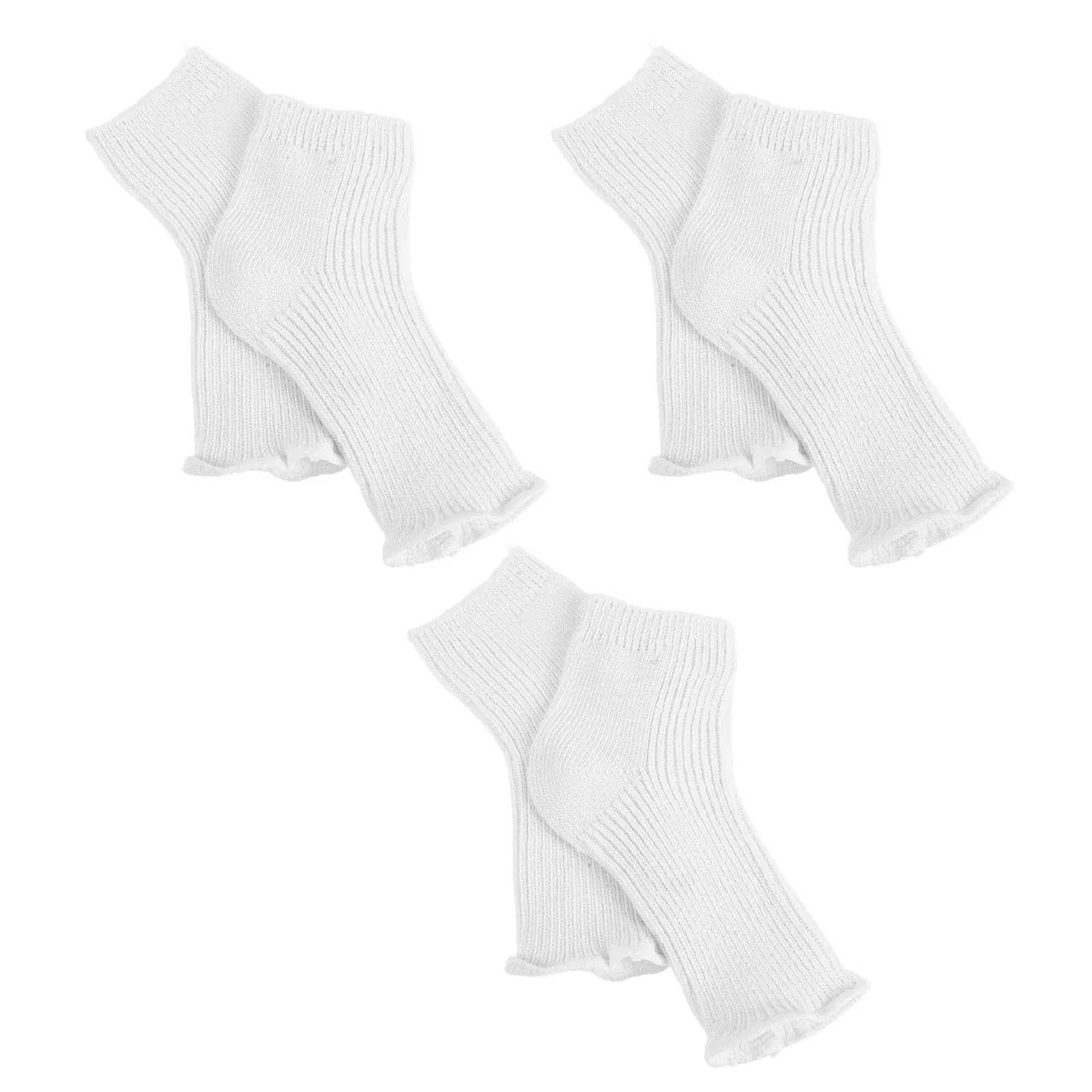 

3Pairs Uv Protection Pedicure Socks Flat Mouth Design One Size Fits Most for Gel Manicure Nail Lamp Foot Cover Anti Tanning Uv