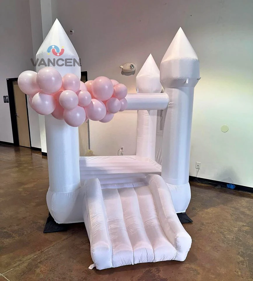 

Надувной батут белого цвета 6 футов с горкой, элегантное украшение для вечеринок, простая в установке конструкция для свадеб, дней рождения и мероприятий