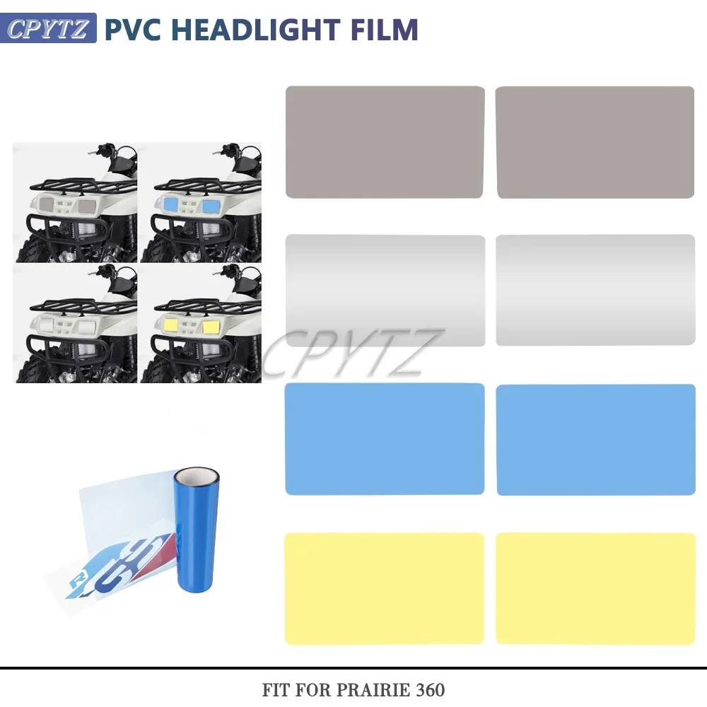 ATV Headlight Film Sticker Scratch-Resistant Transparent Protective Film Fit for Prairie 360 KVF360 2x4 4x4 2003-2012