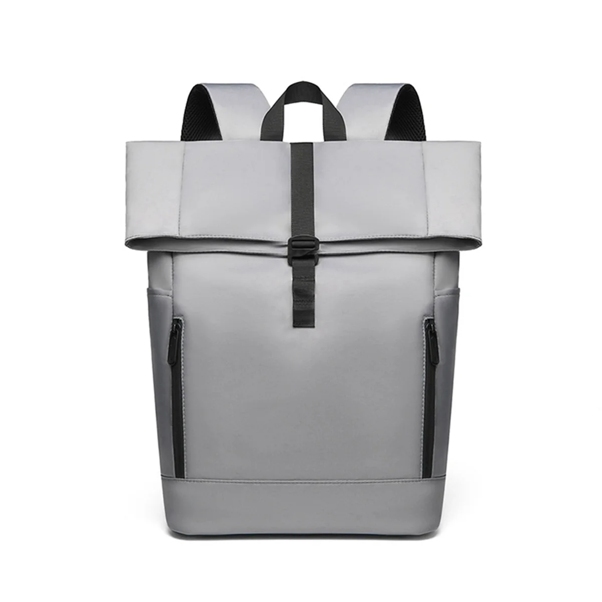 AT42 حقيبة كتف قابلة للطي، حقيبة ترفيهية للأعمال، حقيبة كتف بغطاء علوي، رمادي