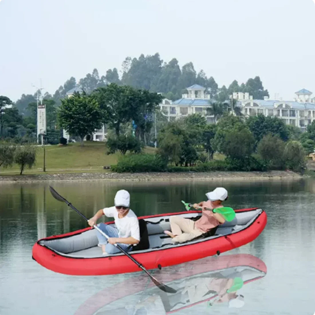 Inflatable Canoe Double Kayak Foldable Rafting Boat