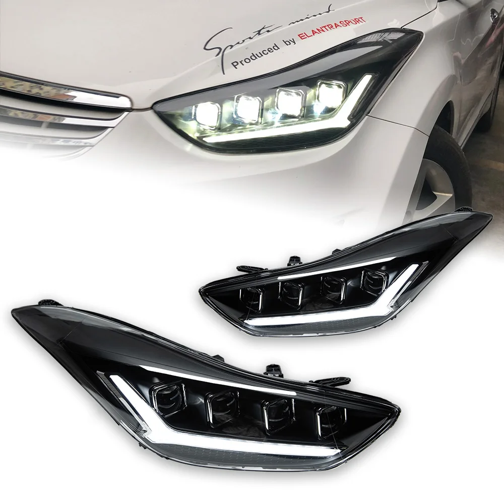 Car Lights For Hyundai Elantra Avante MD 2011-2016 LED GT Model Front Projector Head Lamp With DRL Lens Automotive Accessories