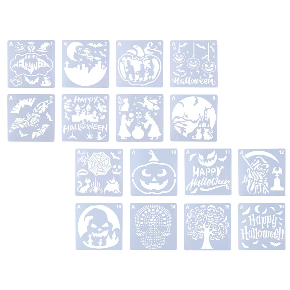 32 Sheets Halloween Cutout Painting Template Hollow Decoration Mold Gift DIY Graffiti Accessories