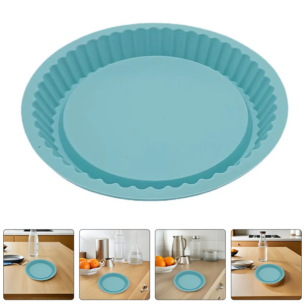 Molde antiadherente redondo de silicona para hornear, 10 pulgadas, para Pizza, pastel, tarta, Flan, capa de Mousse, herramienta para hornear pasteles