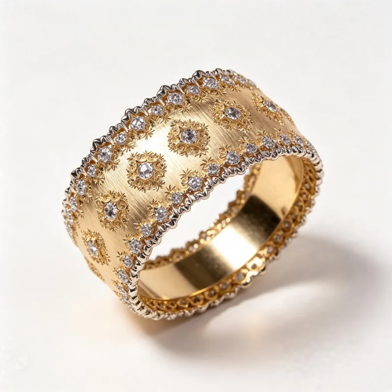 Bellux luxury vintage gold-plated wide bracelet S925 silver snowflake carved open bracelet Italian brushed design fine jewelry