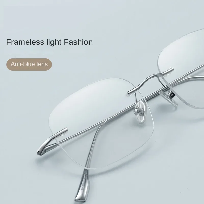 Ultra-Light Pure Titanium Glasses Frame For Men Women Rimless Gold Wire Rimless Myopia Prescription Eyeglasses Frame Wholesale