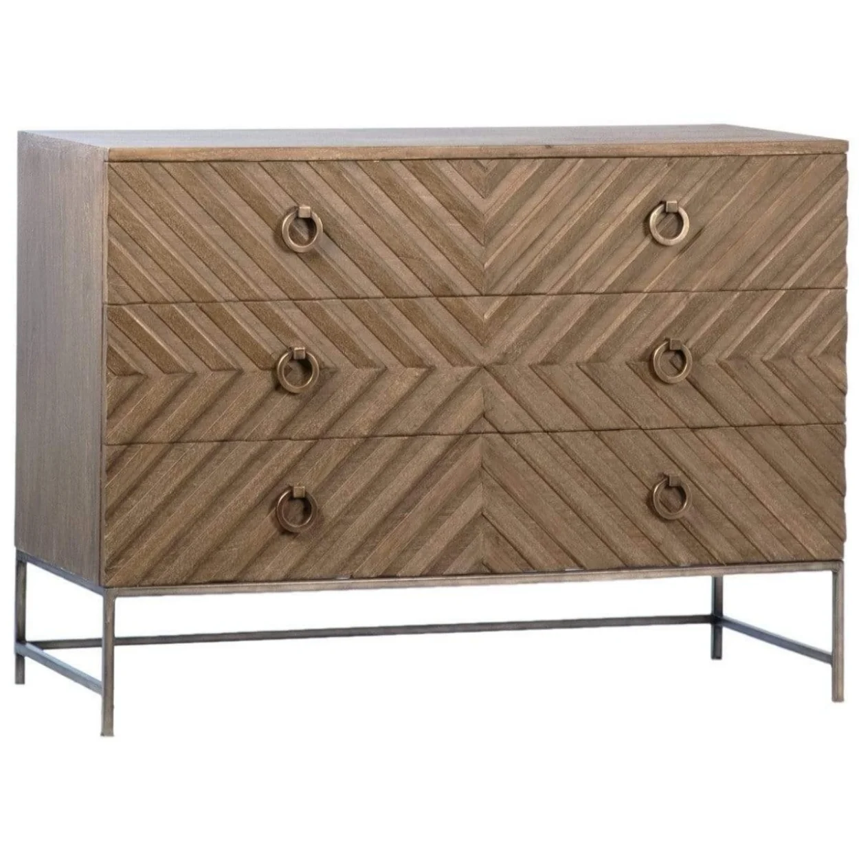 

# Modern Furniture 3 Drawer Chest Sideboard Cabinet Storage with Metal Base