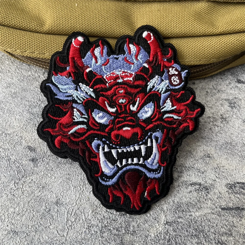 

Punk patch skeleton Embroidery Hook and Loop Patches for Clothing Tactical Emblems Backpack Sticker Morale Armband