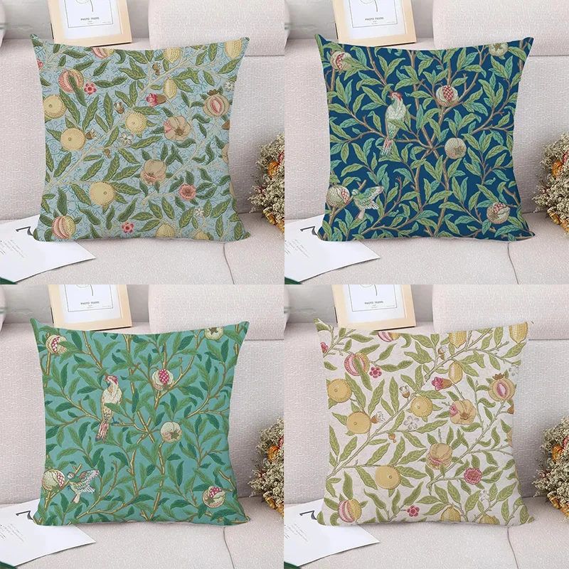 Plant Bird Pattern Decorative Pillowcase Cushion Pillowcase Home Decor Bedding