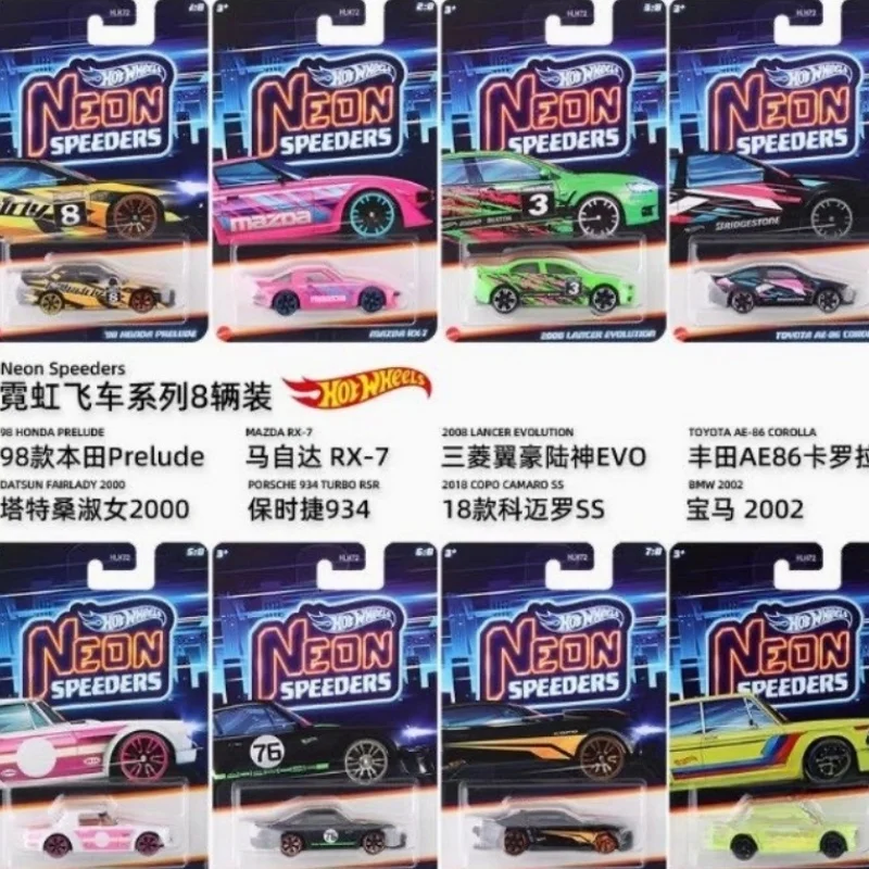

New Hot Wheels Neon Speeders E Case, 1:64 Scale Porsche Bmw Honda Die-Cast Vehicle Model Cars Toys Unopened